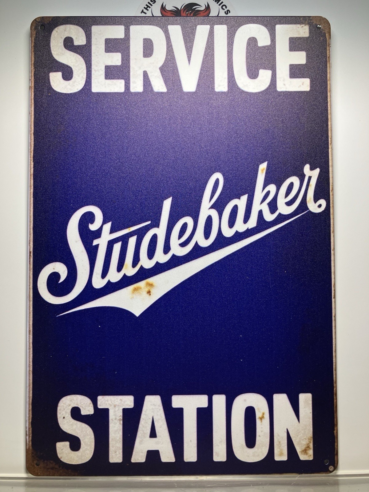 VINTAGE REPRODUCTION- TIN METAL SIGN- AUTOMOTIVE- STUDEBAKER SERVICE STATION