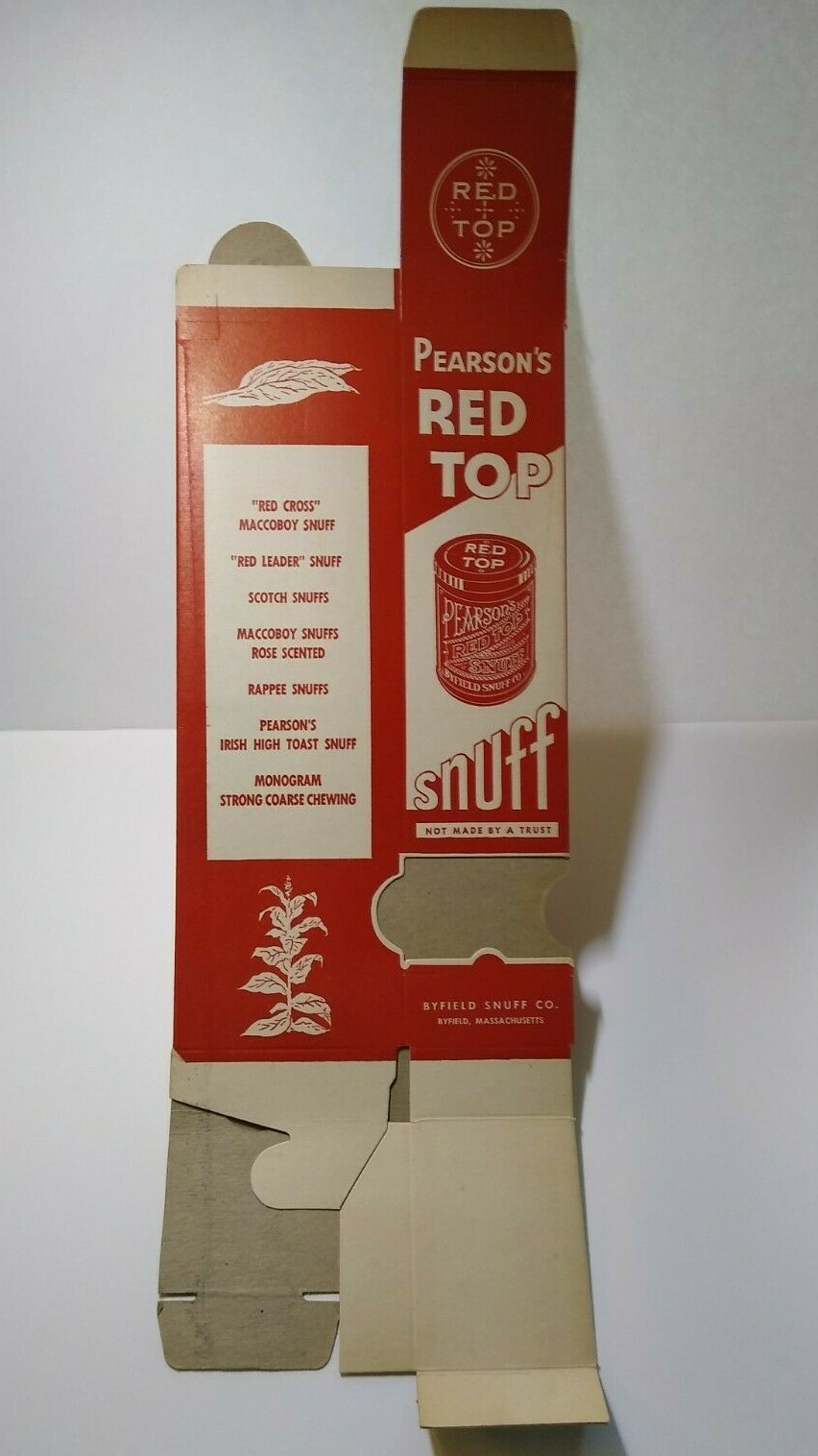 Pearson’s Red Top Snuff Vintage Advertising Display Box 1920’s-1930’s Original