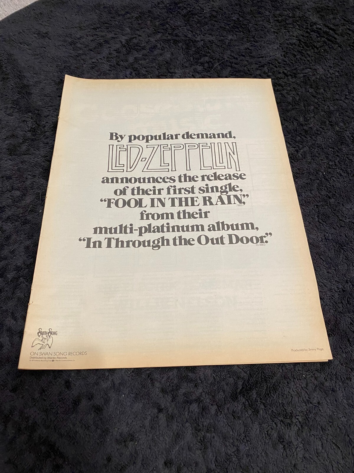 LED ZEPPELIN 1979 ad Robert Plant & THE ELECTRIC HORSEMAN Willie Nelson, Redford