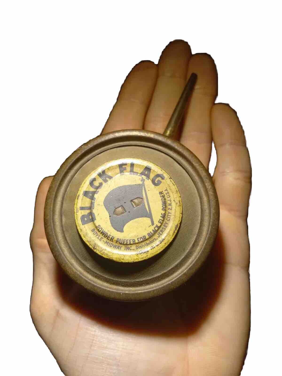 Vintage BLACK FLAG Insect Powder Applicator Puffer Advertising ☆Tin Collectible☆