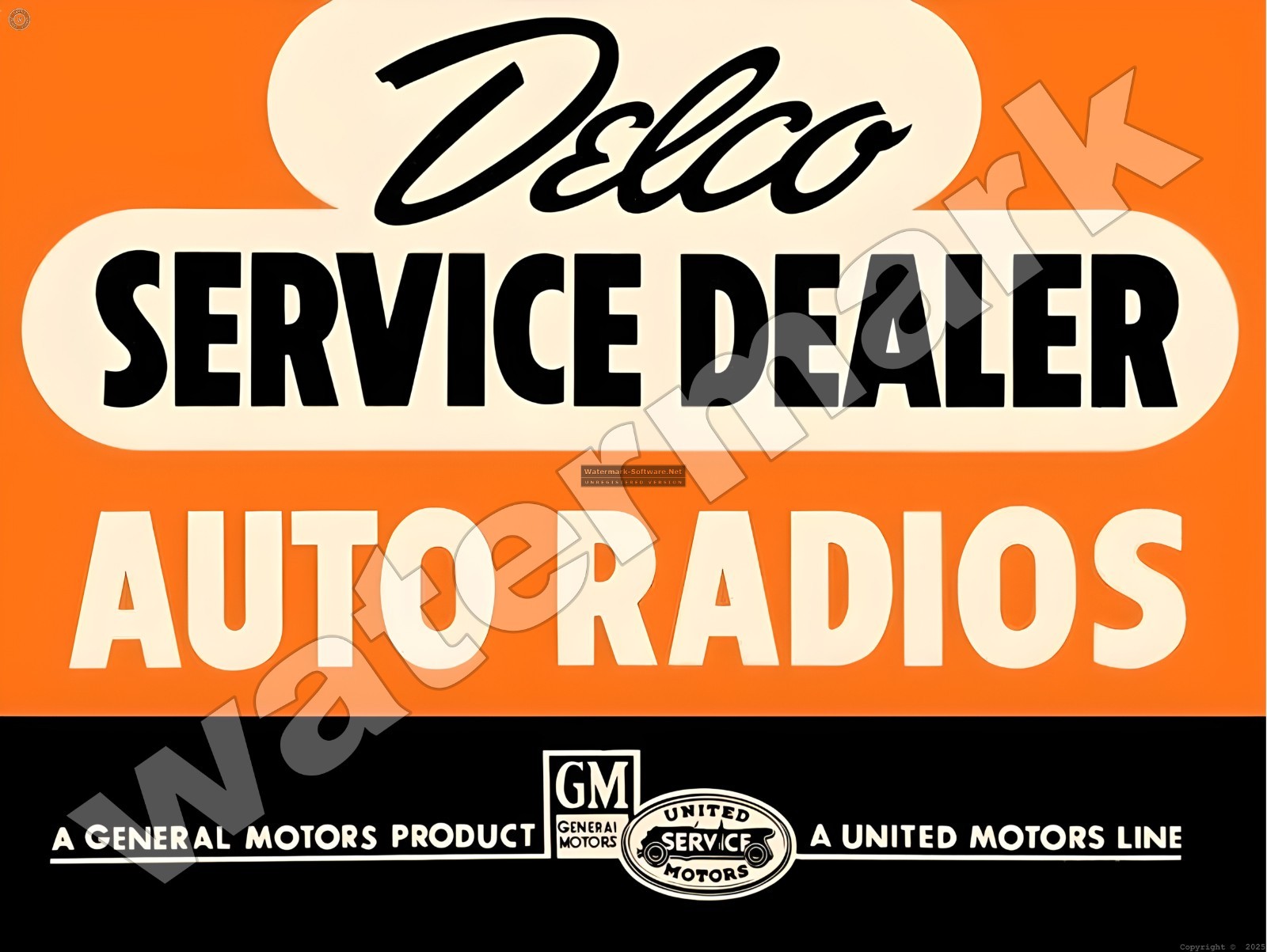 Delco Service Dealer Auto Radios Metal Sign 9″ x 12″ or 12″ x 16″
