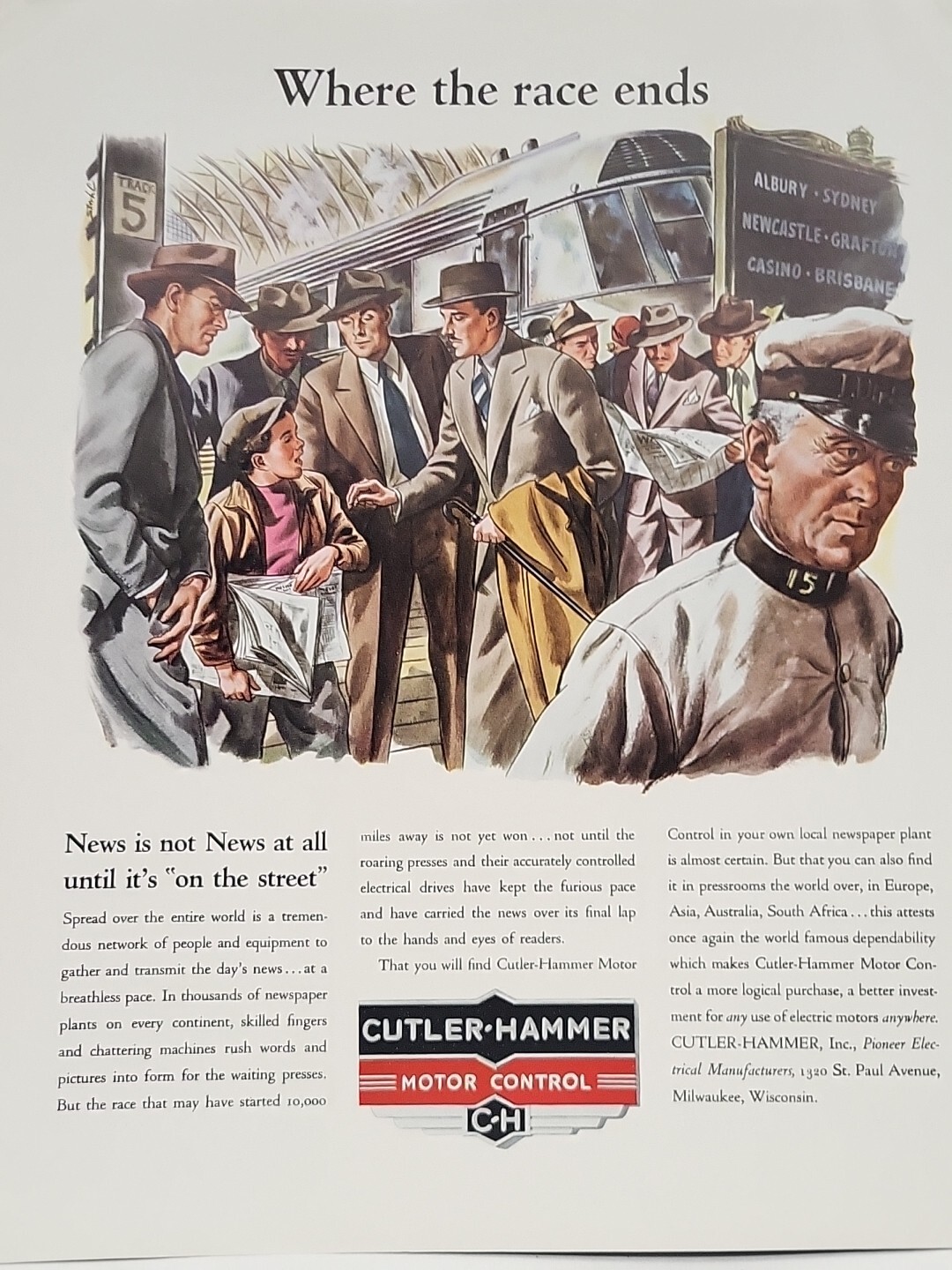 1940 Cutler-Hammer Motor Control Fortune WW2 Print Ad Q3 Pioneer Electrical