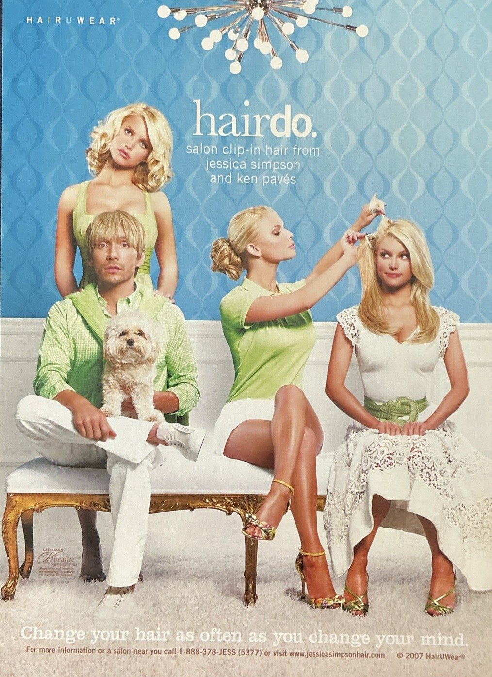 Jessica Simpson Hairdo Hair Extensions 2007 Print Ad Ken Paves Blonde Sexy