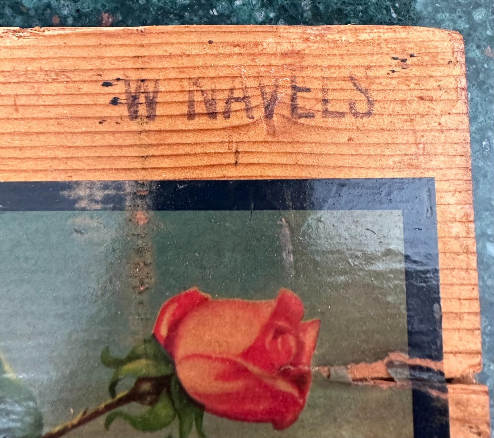 Vtg Mounted Sunkist Crate Label ROSE BRAND Redlands Orange Growers Assn CA 11×11