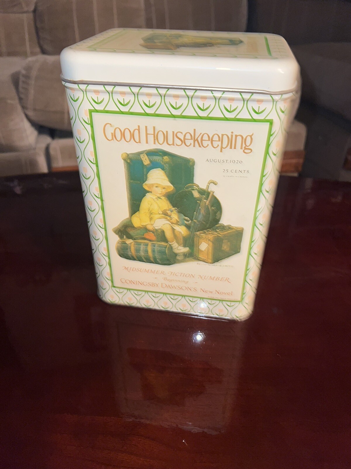 Vintage Good Housekeeping The Gallant Lady 1926 Cover Tin With Lid 9 x 6 x 5
