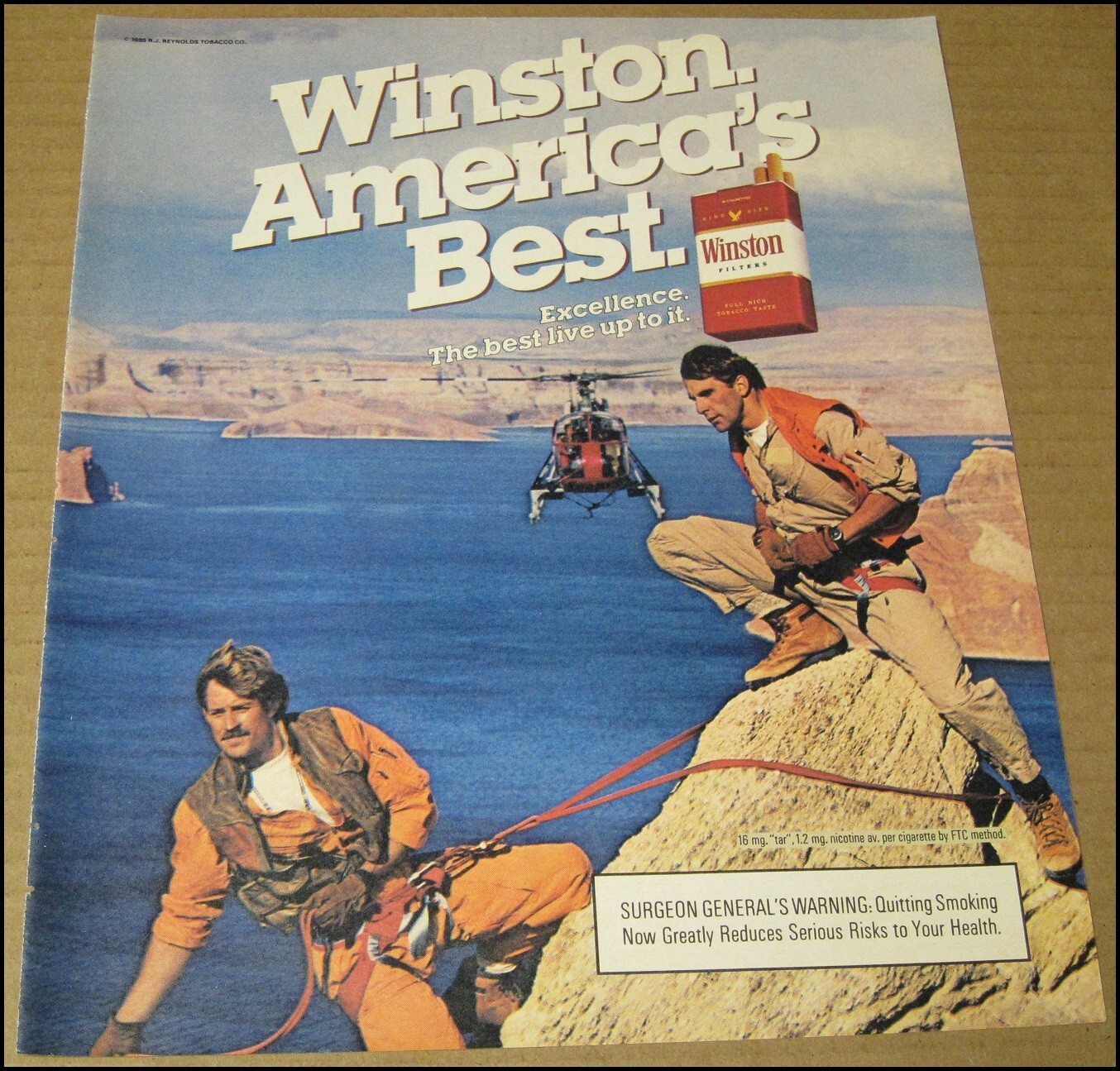1986 Winston Filter Cigarettes Print Ad Advertisement America’s Best Vintage