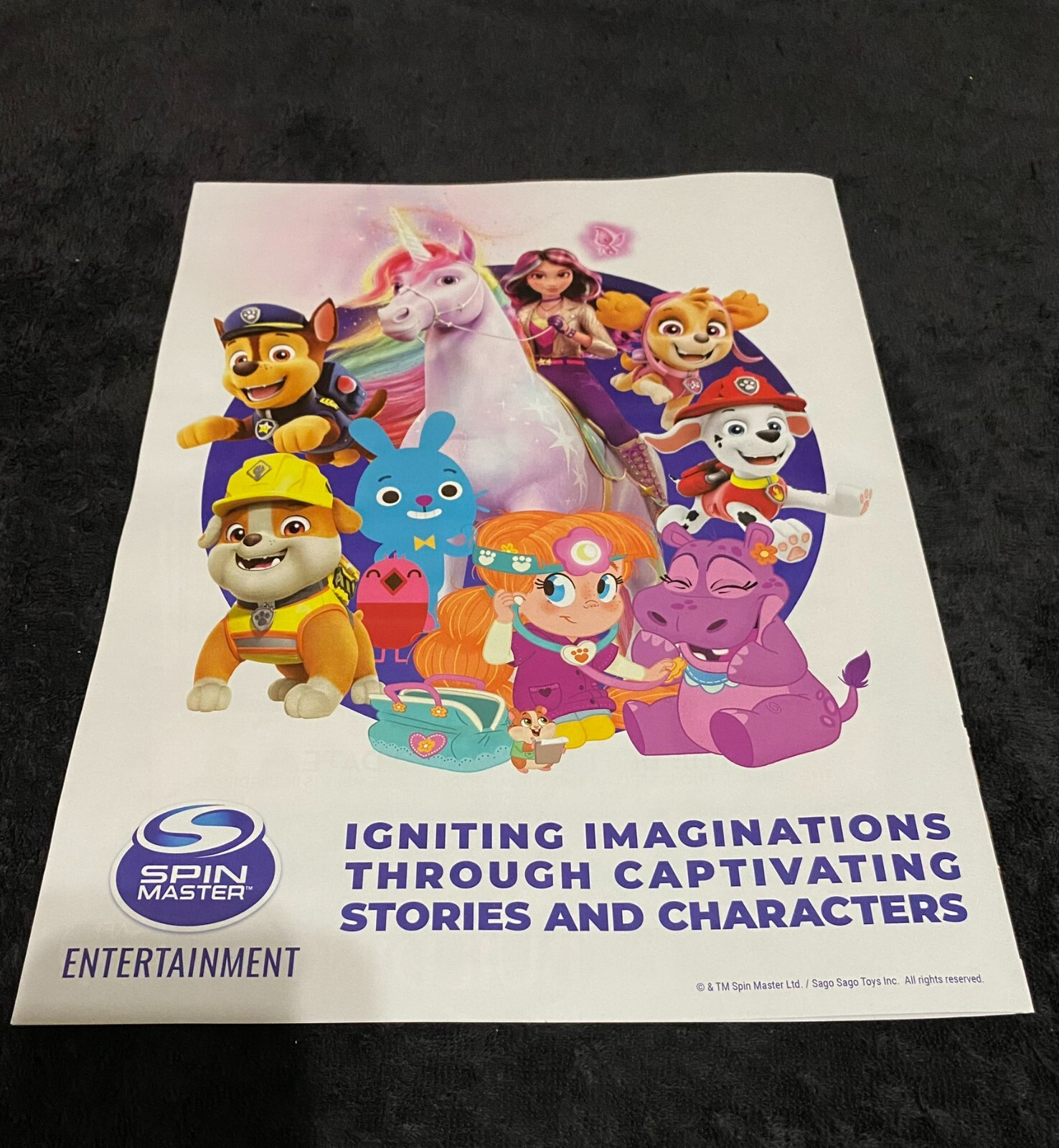 PAW PATROL, UNICORN ACADEMY, RUBBLE & CREW, SAGO MINI 2024 ad Spin Master Entert
