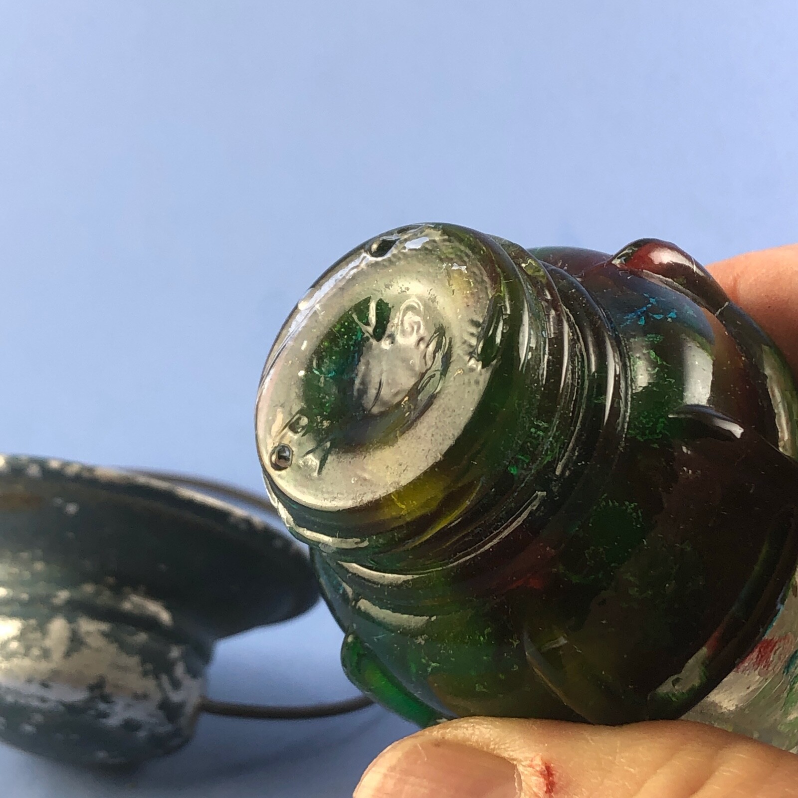 Lantern, V.G. Co. #2 Vintage Glass Candy Container by Victory Glass Co. c 1942