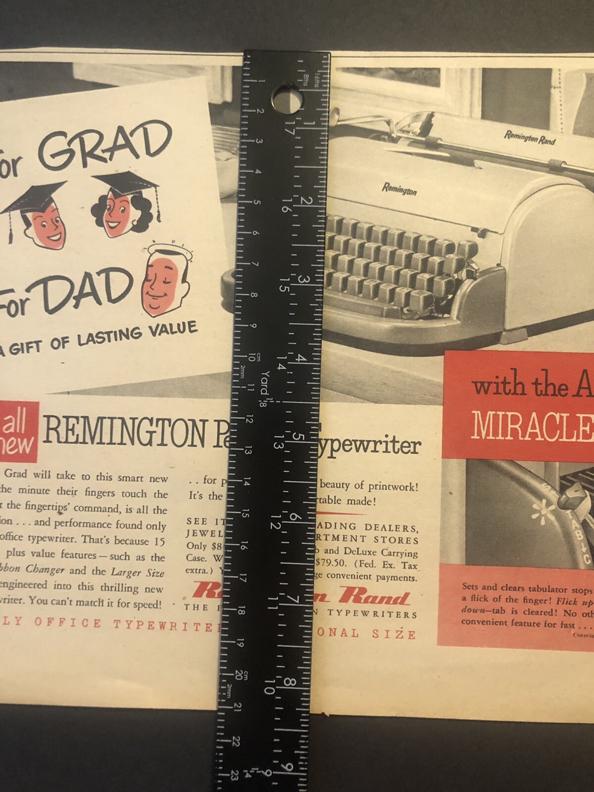 1950’s Remington Rand Personal Typewriter Colored Magazine Ad 2D21