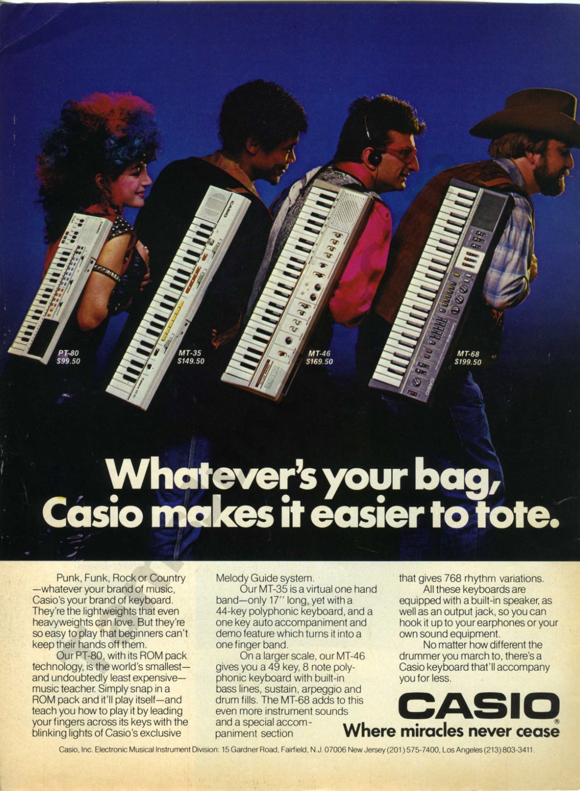 1984 Casio Keyboards Electronics Vintage PRINT AD Unique Wall Decor (4657)