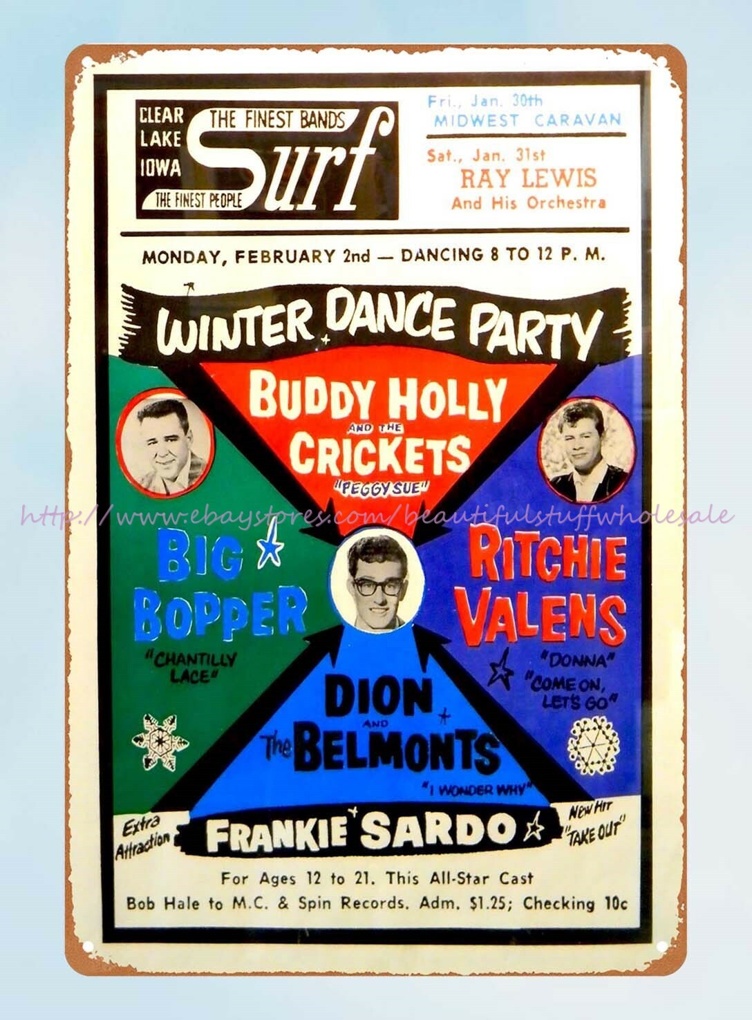 winter party 1959 metal tin sign man cave garage decor