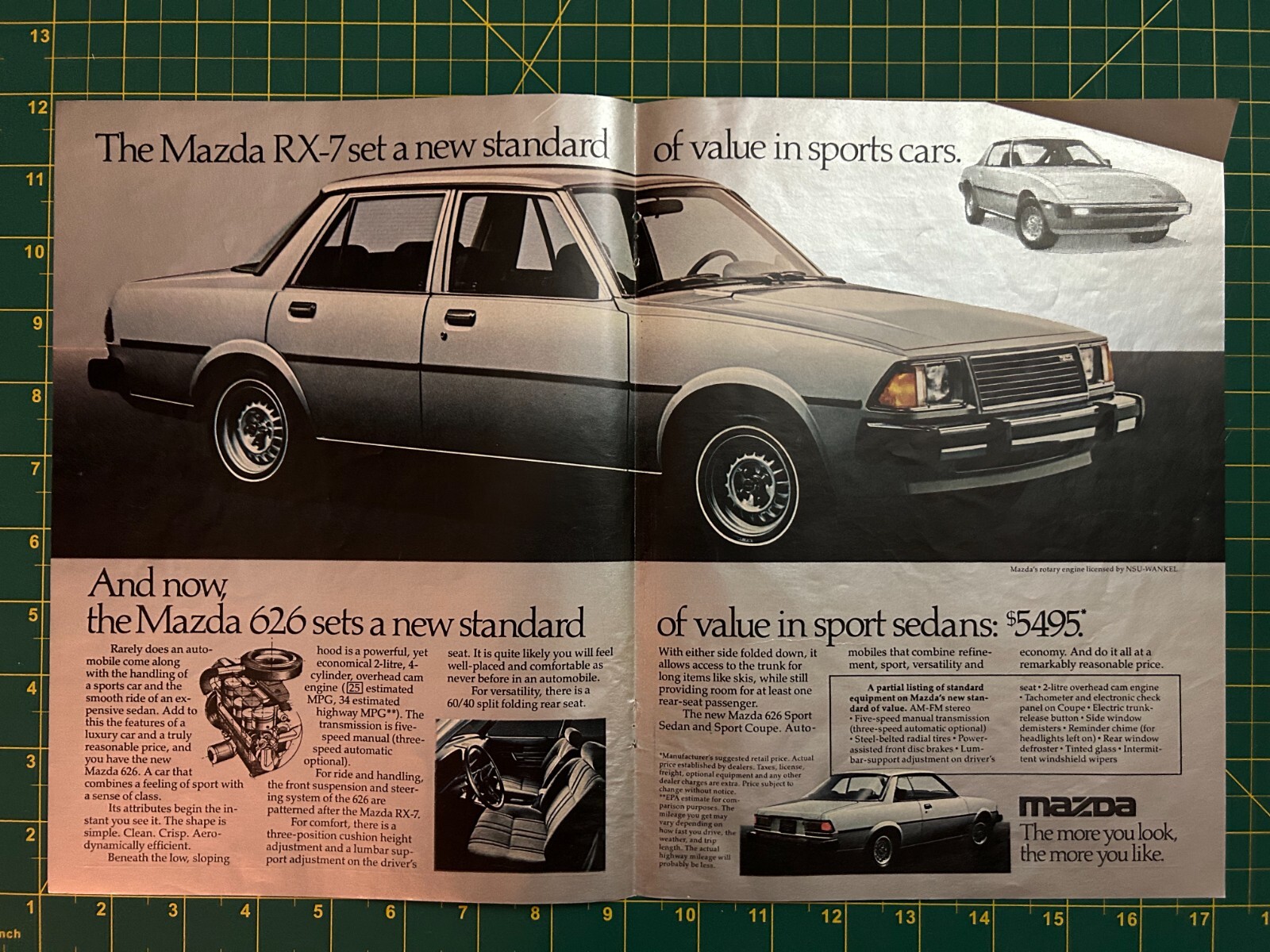 1979 Vintage Mazda RX-7 626 Sport Sedan Car New Standard Sport Coupe Print Ad R1