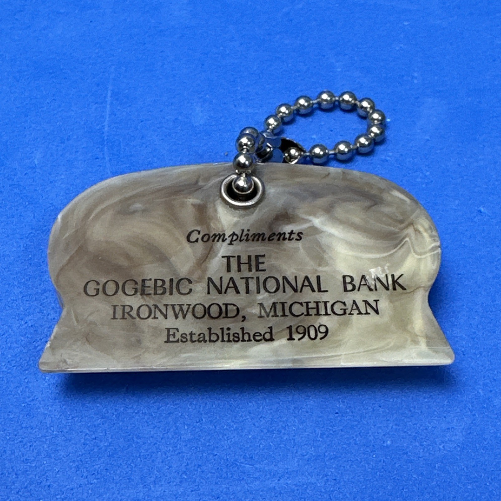 Vintage Gogebic National Bank UO Colson Ice Scraper Coin Holder Keychain