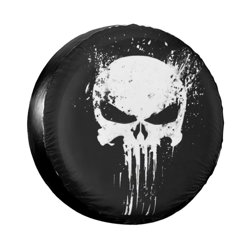 Punisher Spare Tire Wheel Cover 4×4 Waterproof Crâne SUV Polyester 1 PC