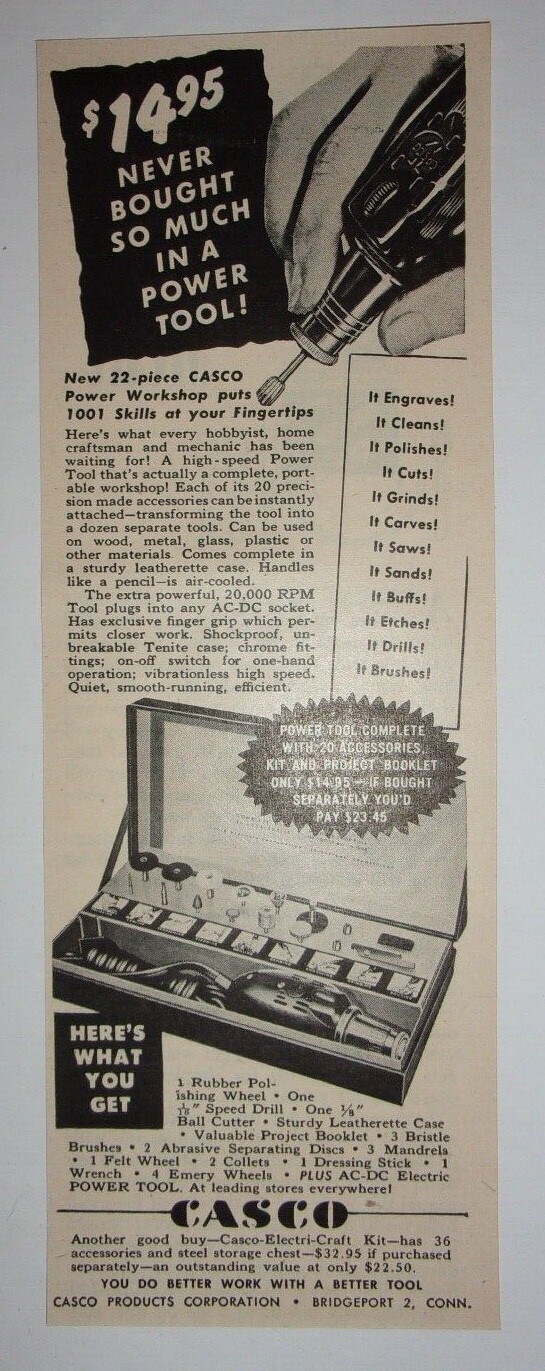 1947 Casco Power Workshop Advertisement Bridgeport, Connecticut