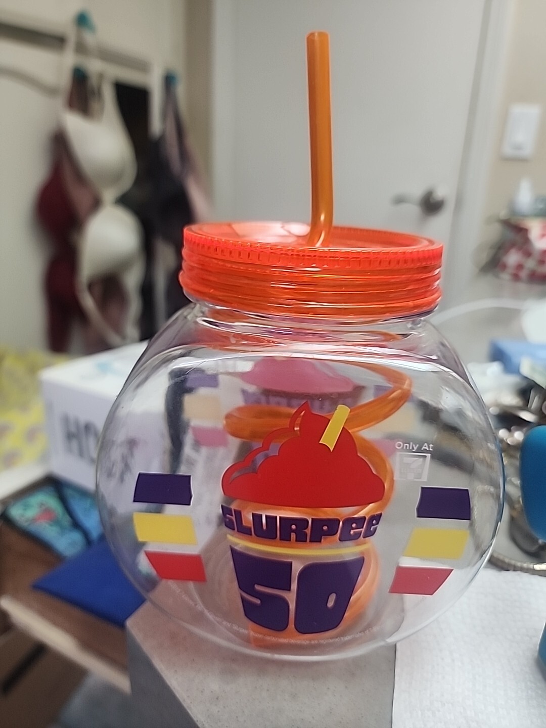 7-Eleven 50 Years of Slurpee Fish Bowl Drink 5.5″ Container HTF Collectible