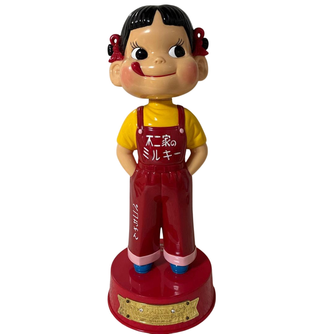 Fujiya Peko Chan Figure 100th Anniv Red Base Replica Rare Vintage Japan 14in