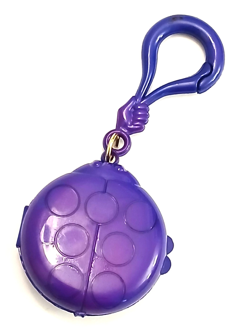 Vintage 1980s Charm Purple Lady Bug Mirror LOVE for Plastic Clip Necklace