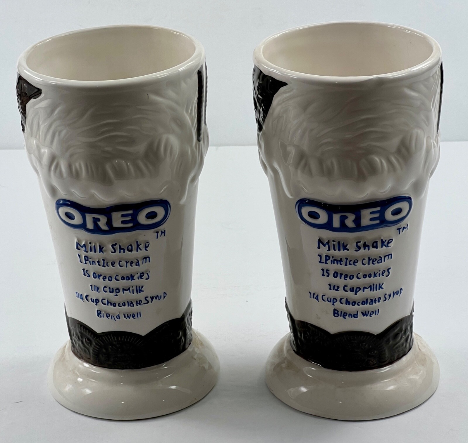 New Vintage Ceramic Oreo Black/White Milkshake Mugs 7 Inches Tall – Free Ship GA