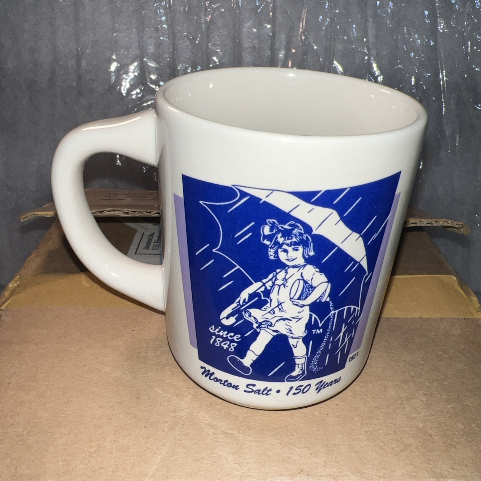 Vintage MORTON SALT 150 Years Bryan China Edition Coffee Cup Mug Set of 4