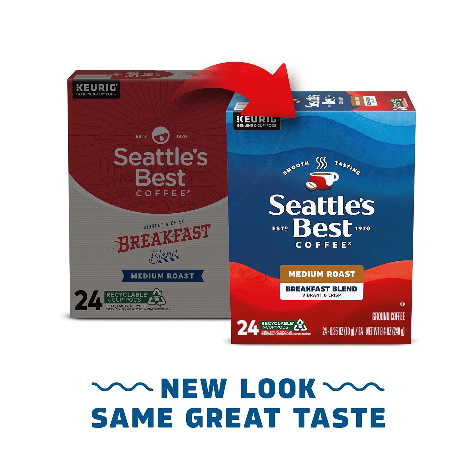 Seattle??s Best Coffee, Medium Roast K-Cup Coffee Pods, Breakfast Blend, 100% A