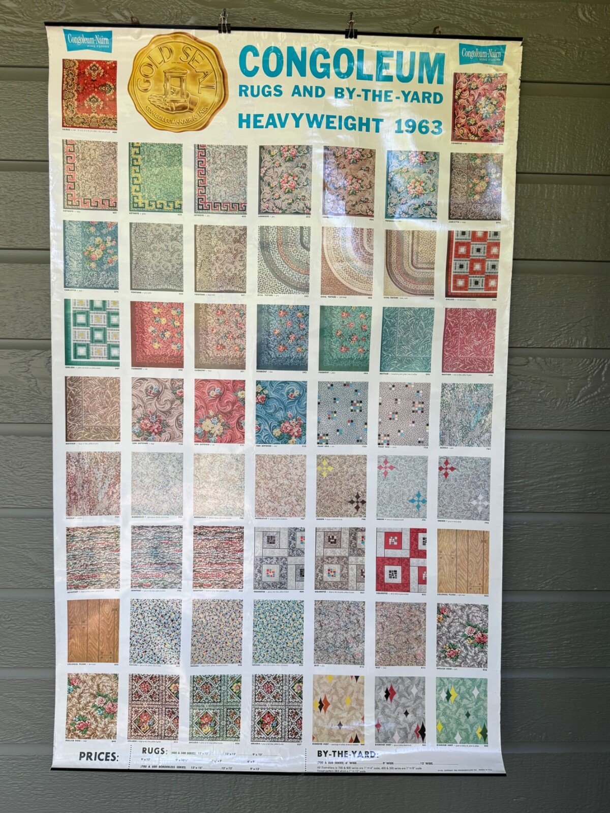 Vintage Congoleum Advertising Poster Sign Rugs Flooring 1963 Store Display HTF