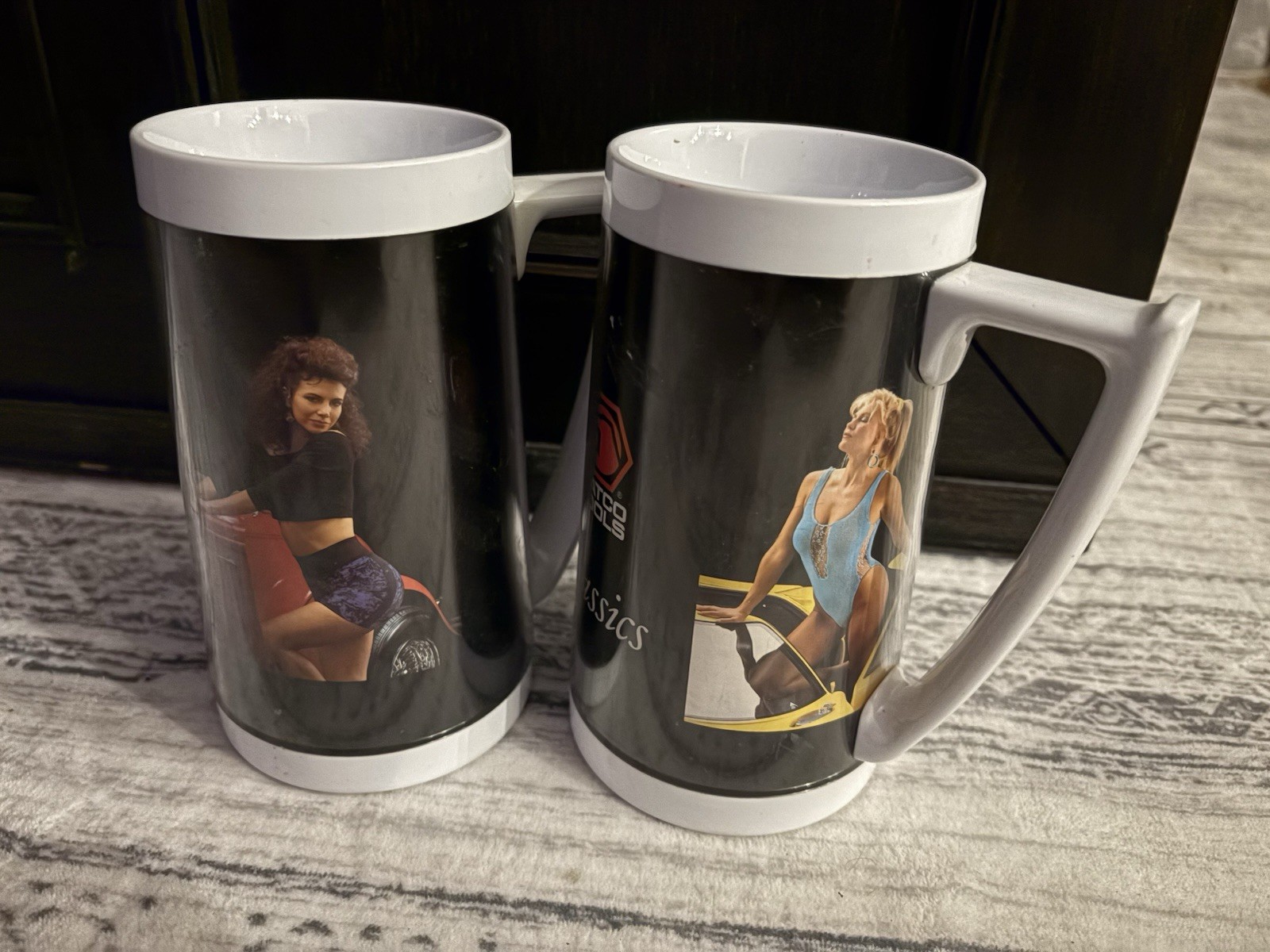 Matco Tools Classics Pinup Girls Set Of 2 Plastic Mugs With Handle Vintage