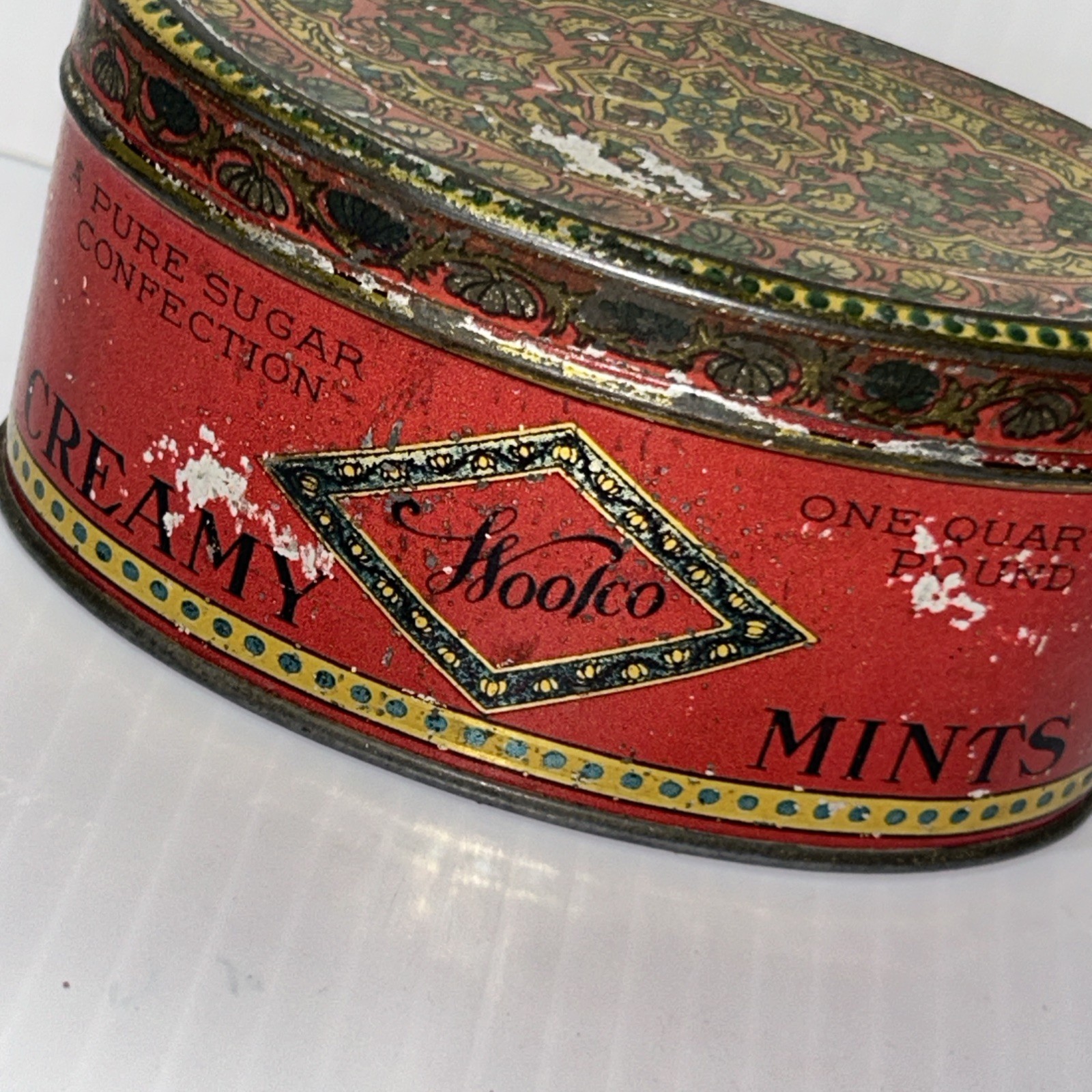 Vtg 1930’S Tin Woolco Creamy Mints Tin F.W. Woolworth CO New York See Pics