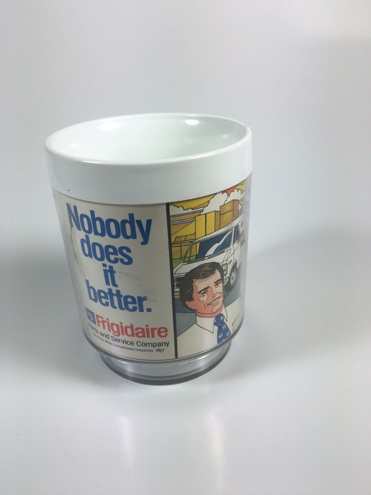 Frigidaire Plastic Insulated Drinking Cup-Therm-Serv Made in the USA-70s Vintage