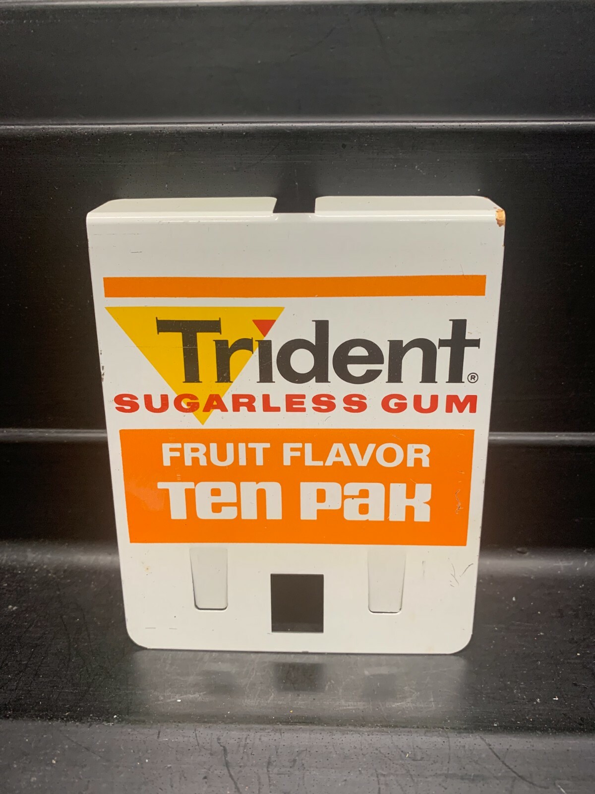 Vintage Metal NOS Trident Gum Sign NEW OLD STOCK CANDY SODA COLA 5″