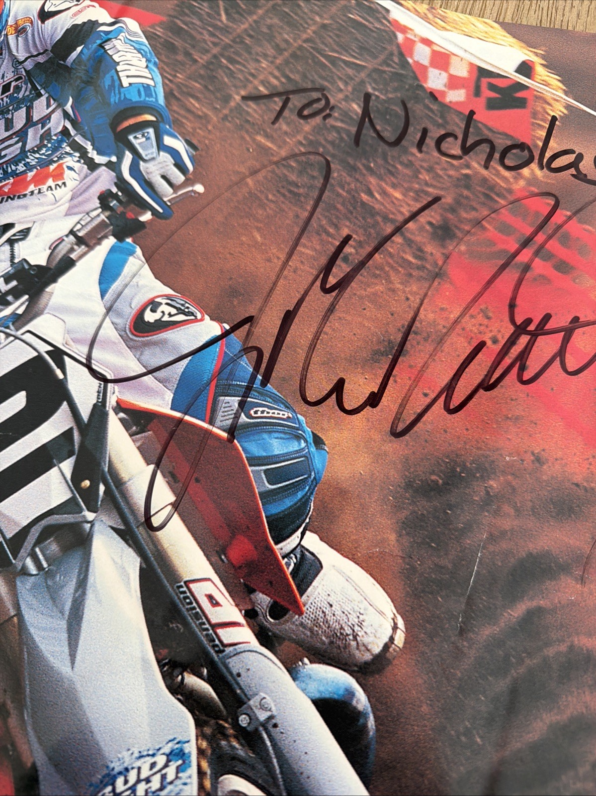 Jeremy McGrath Motorcross Signed 23×16 Poster Inscribed Bud Light