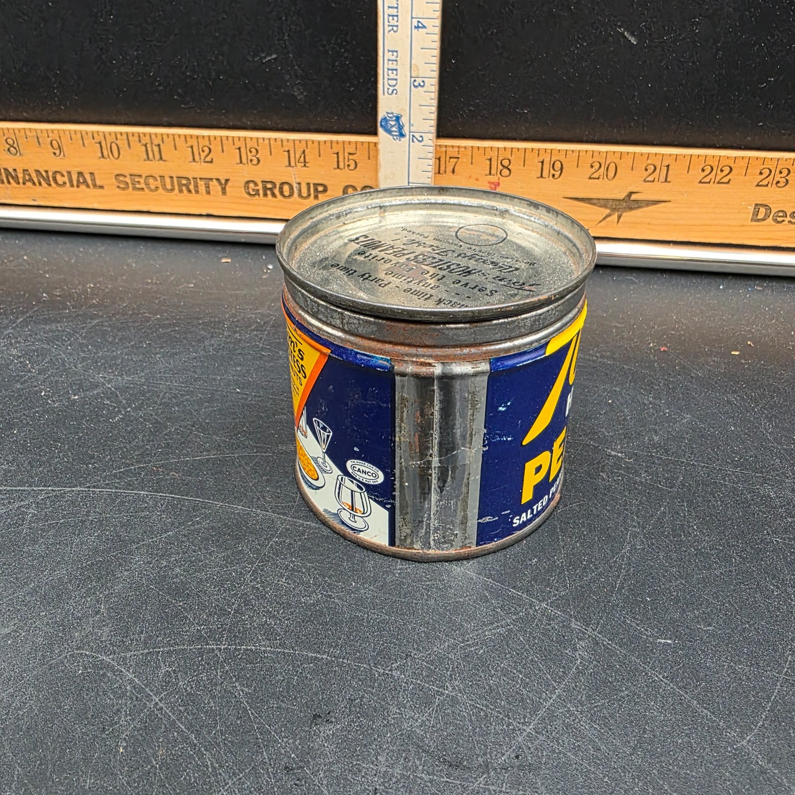 Vintage Tom’s Hostess Peanuts Tin Can GOOD CONDITION