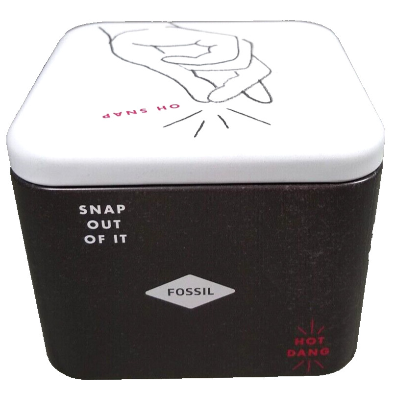 Fossil Watch Tin Box Oh Snap You Got This In A Finger Snap Just Like That NOS