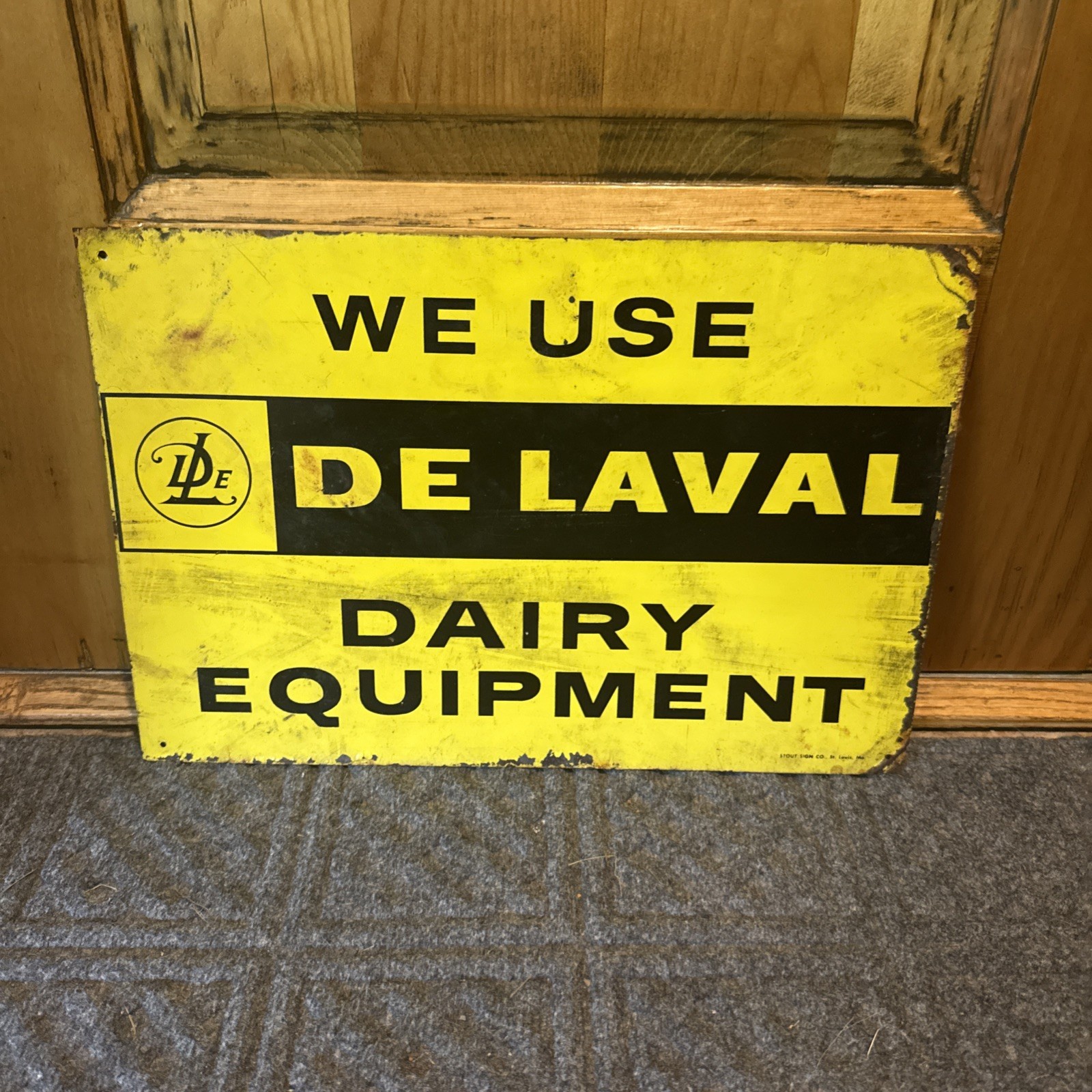 1950s Vintage Antique, DE LAVAL DAIRY EQUIPMENT 12 BY 18 SIGN Barn Fresh Stout