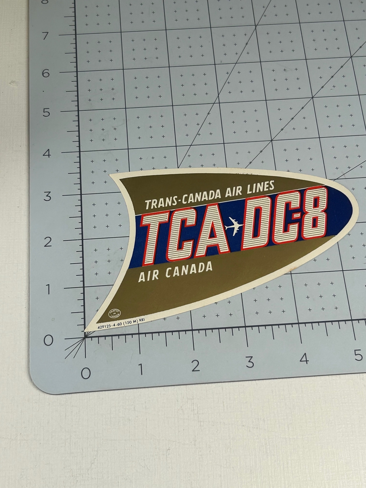 Vintage Airline Travel Label Trans Canada Air Lines TCA DC-8