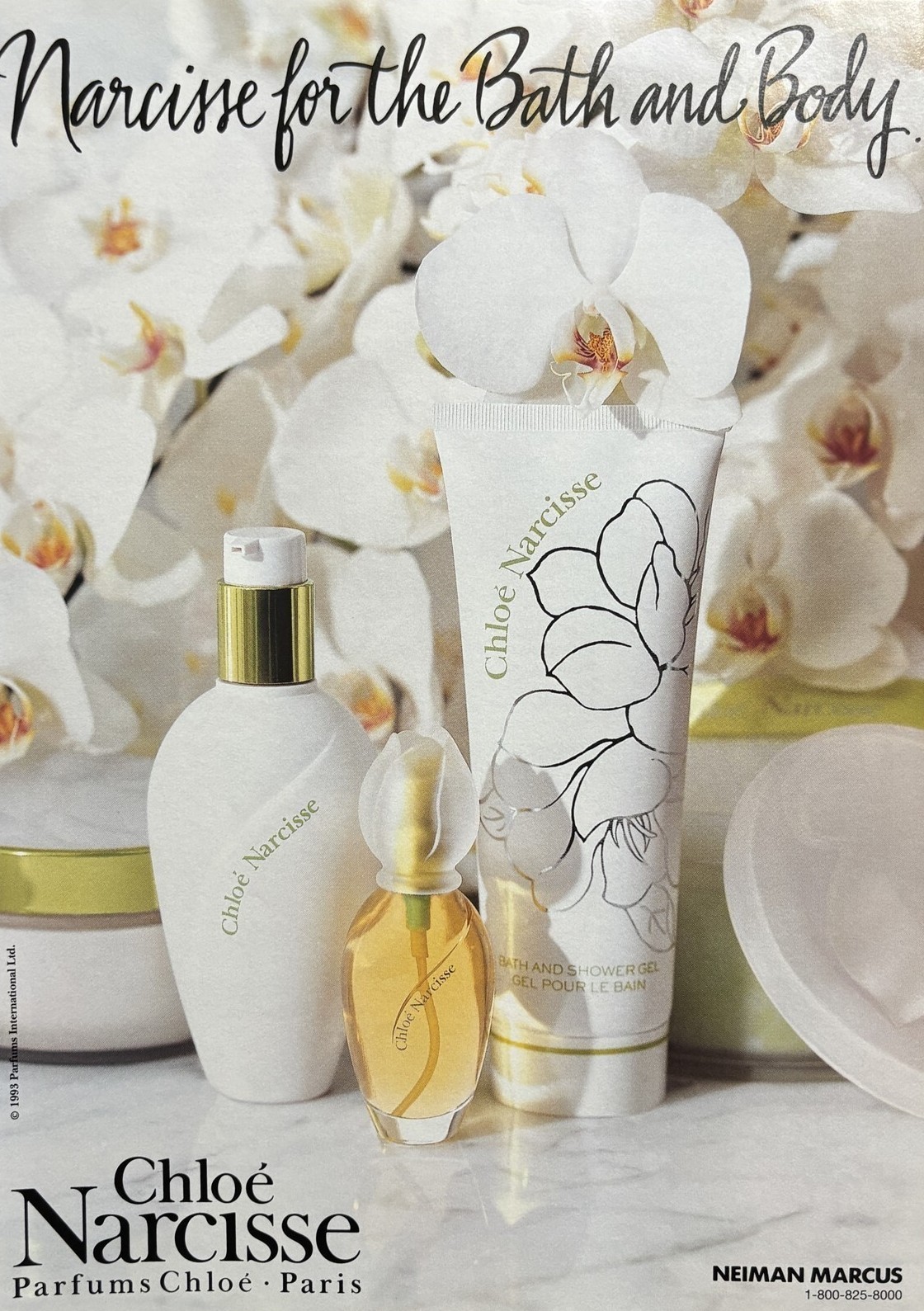 1993 NARCISSE CHLOE For the Bath & Body Original PRINT AD