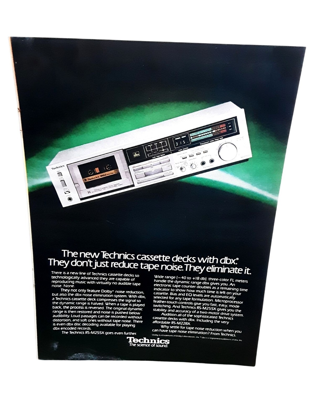 1982 Technics RS M255X Cassette Deck Print Ad