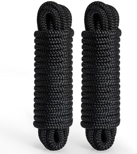 2 Pack 3/8″ x 20′ Boat Dock Lines for Boat & Pontoon, Premium Marine- Grade D…