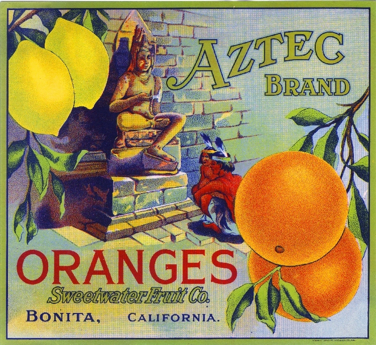 San Diego Bonita Aztec Orange Citrus Fruit Crate Box Label Art Print