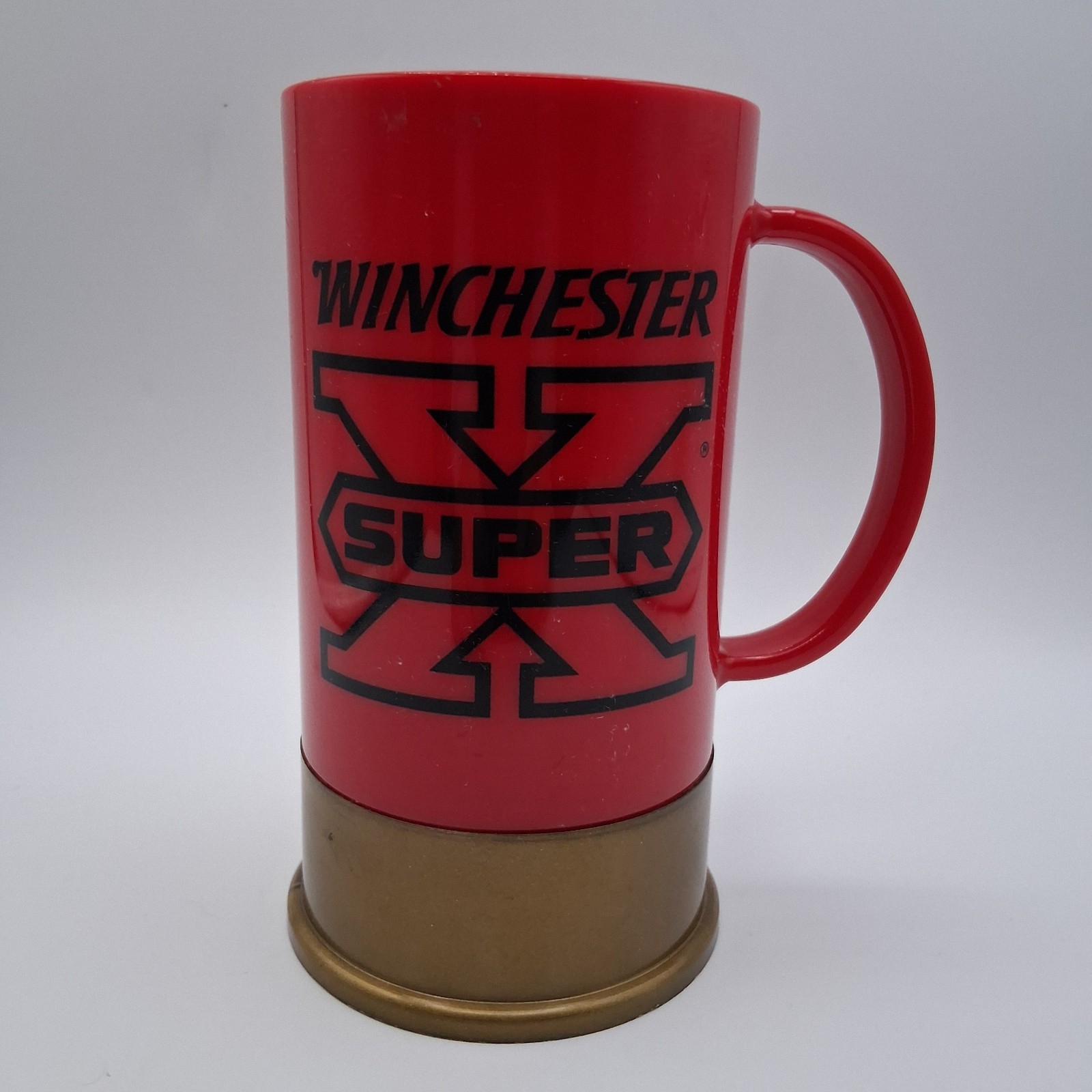 Vintage Winchester Super X Big Shot Shotgun Shell Mug Promo Cup Red Plastic USA