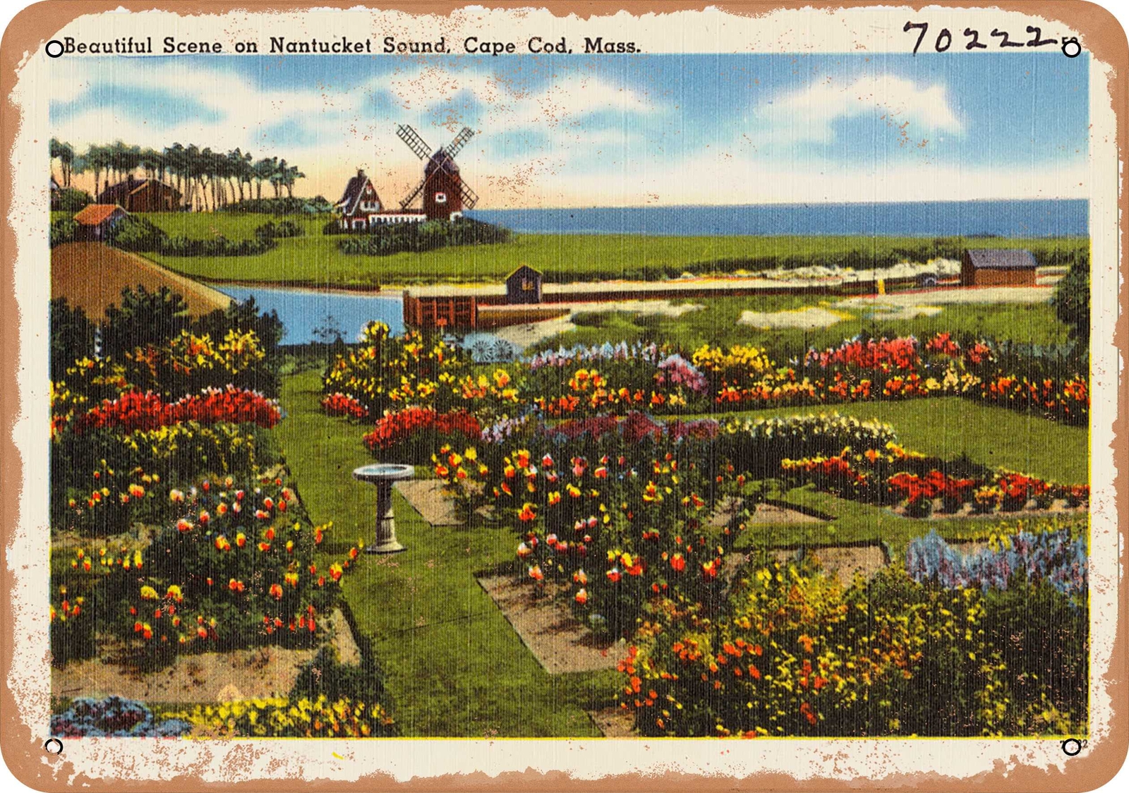 Metal Sign – Massachusetts Postcard – Beautiful scene on Nantucket Sound, Cape