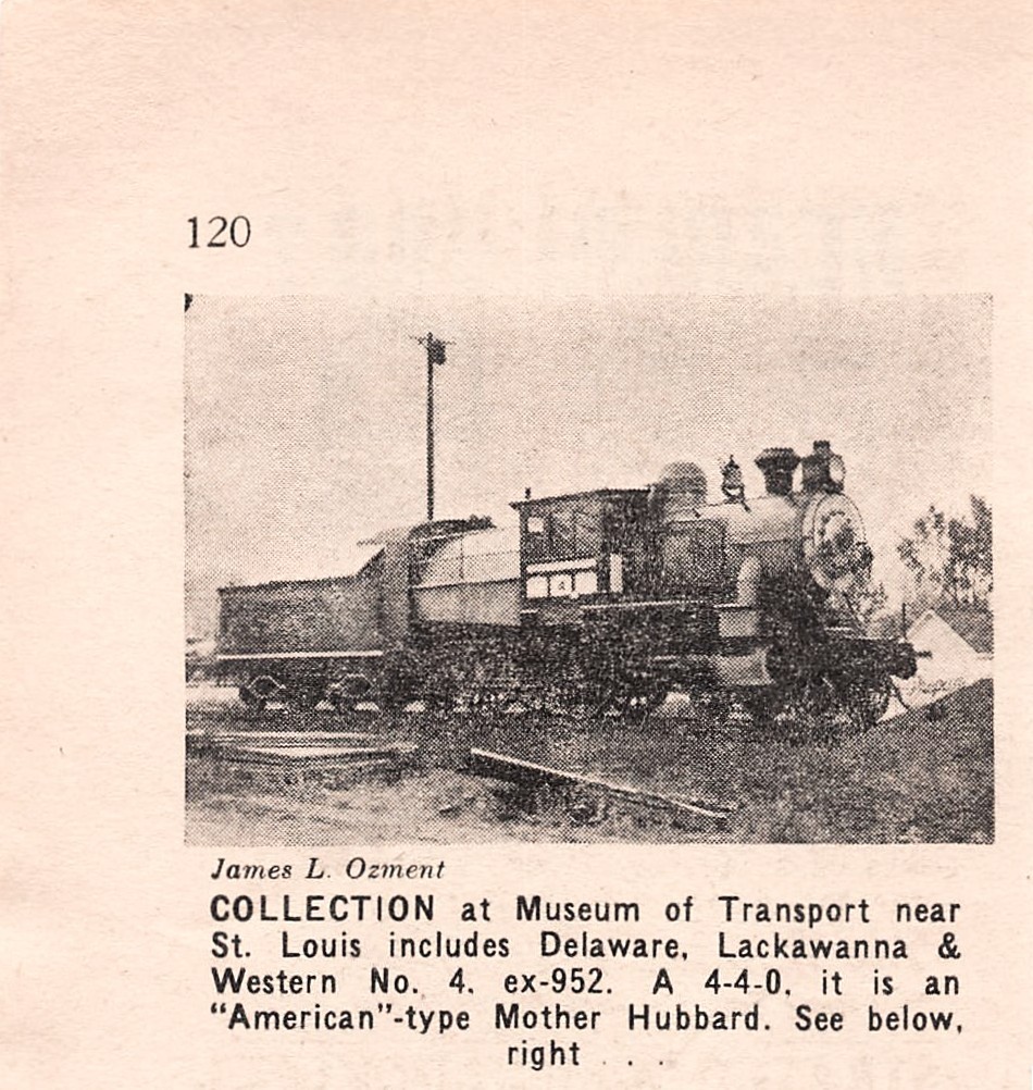 DL&W No 4 American 4-4-0 Museum of Transport St. Louis MO 3.2 x 3.3″ Mag Image