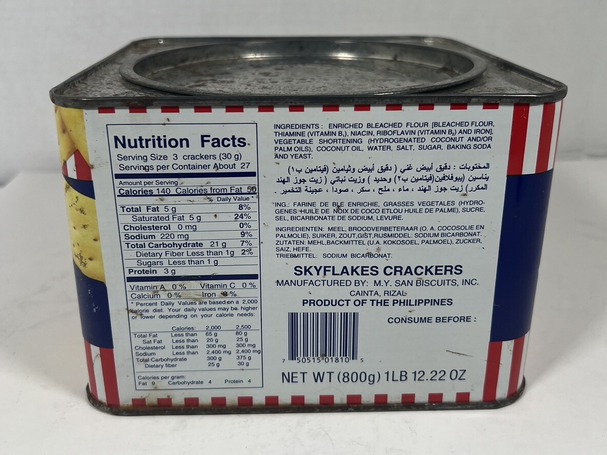 SkyFlakes Crackers Metal Tin Great Graphics – M.Y. San