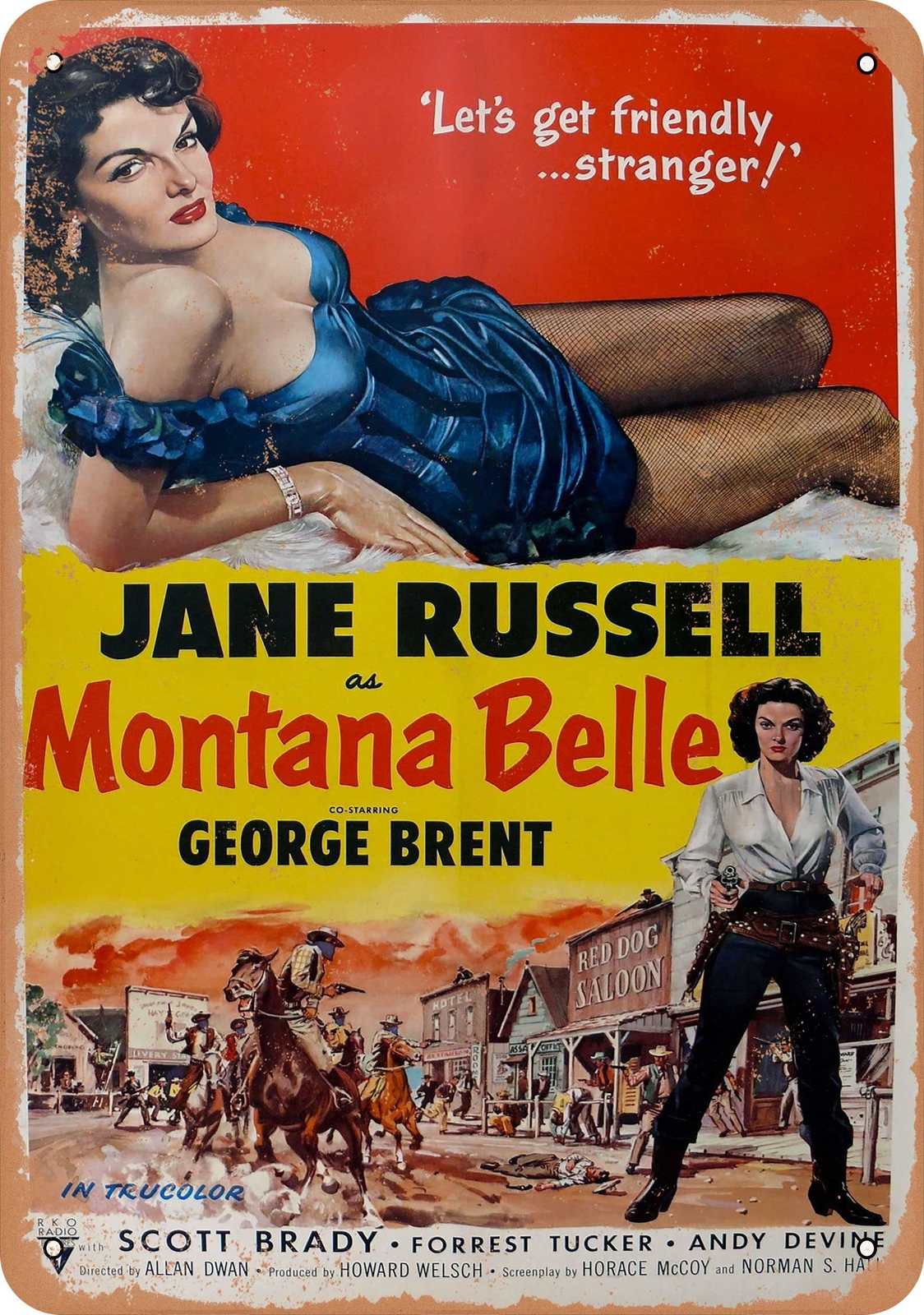 Metal Sign – MONTANA BELLE (1952) 3 – Vintage Look