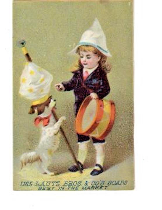 ANTIQUE VICTORIAN ADVERTISING CARD * LAUTZ BROS. & CO’S MARSEILLES SOAP 1800’S