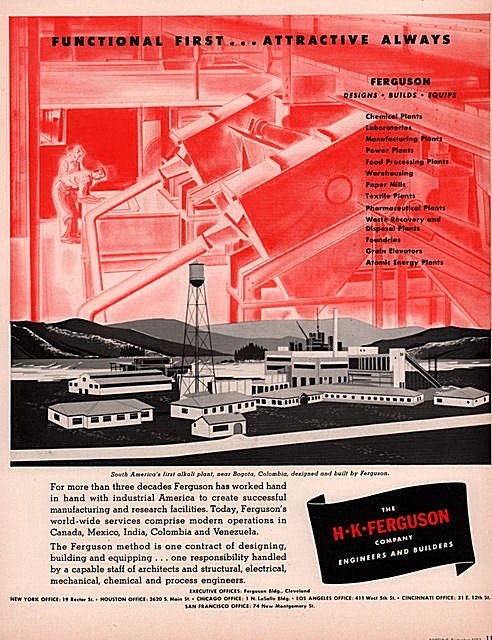 1952 AD FERGUSON CO ENGINEERS BOGOTA COLOMBIA ALKALI PLANT