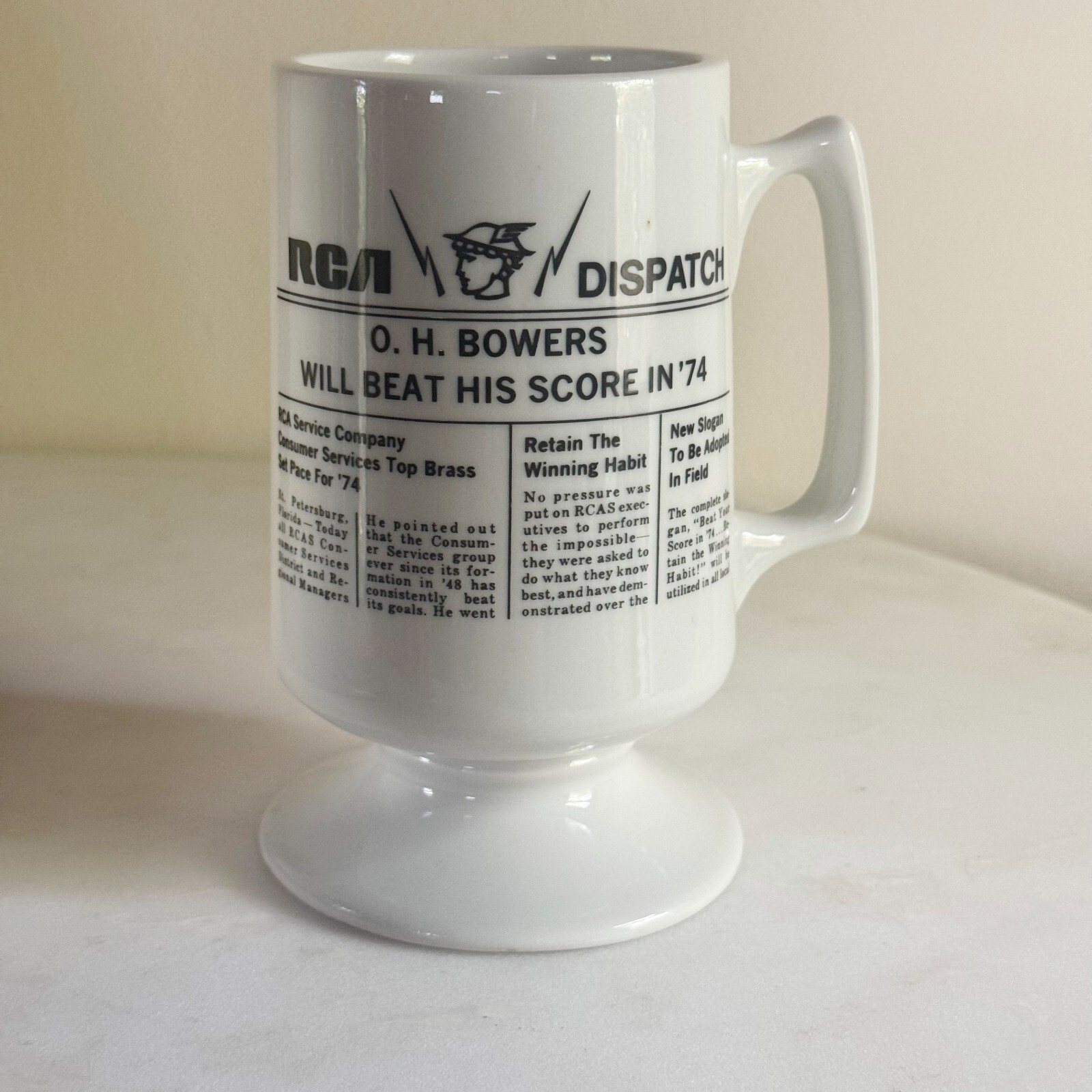 Vintage 70s RCA Corporate Employee Coffee Mug – One of a Kind!