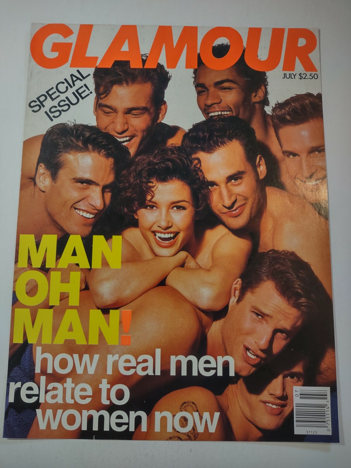 Glamour Magazine Cover Man oh Man How Real Men Relate Vintage 1990s Print Ad