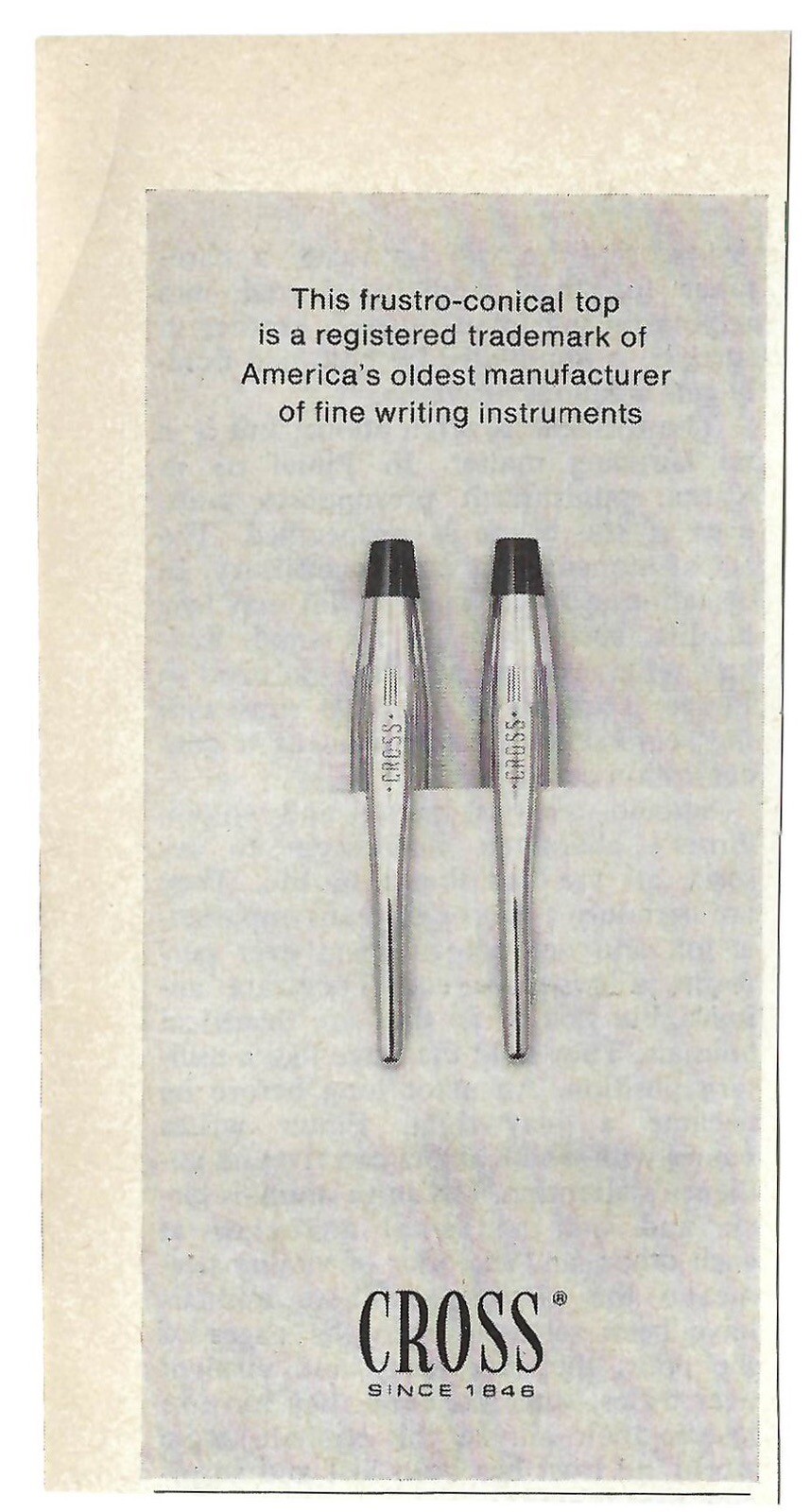 1967 Cross Writing Instruments Oldest Conical Top Pens Vintage Magazine Print Ad