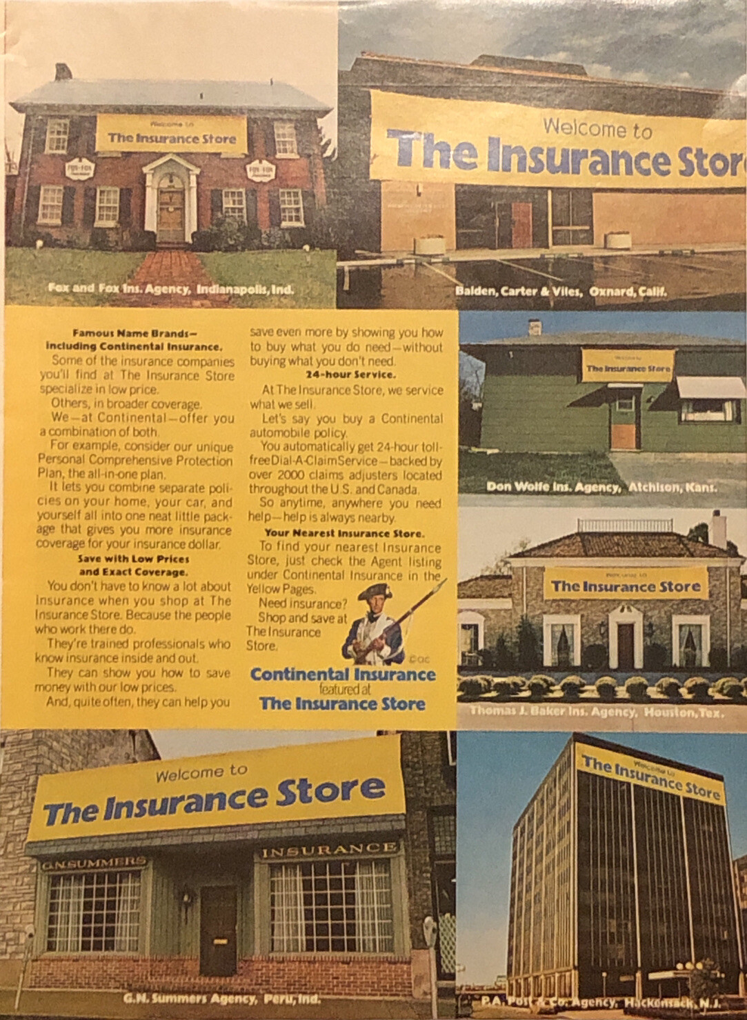 1975 Continental Insurance PRINT AD The Insurance Store – Agencies VTG 1970s